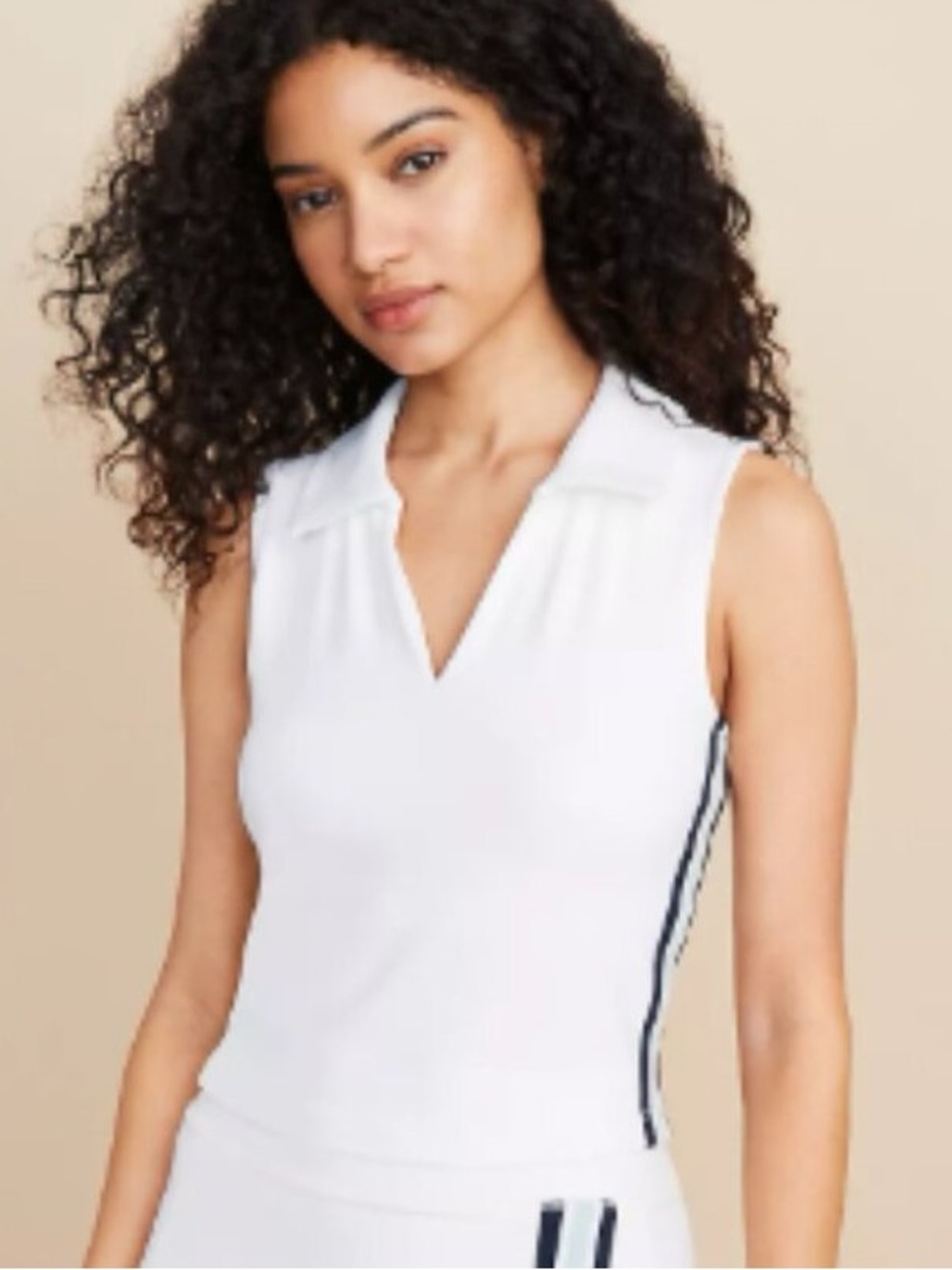 LOFT Lou & Grey Striped Luvstretch Polo Tank Top White Size Small
